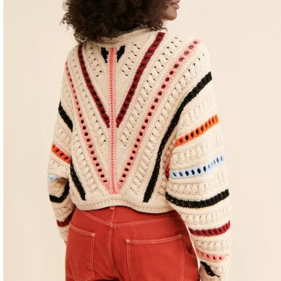 Callahan Kasey Crewneck Sweater in Ivory Multi Stripe - Picture 2 of 7